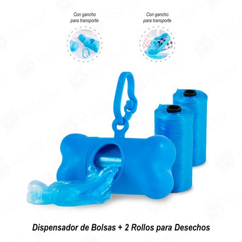 Dispensador de Bolsas + 2 Rollos para Desechos