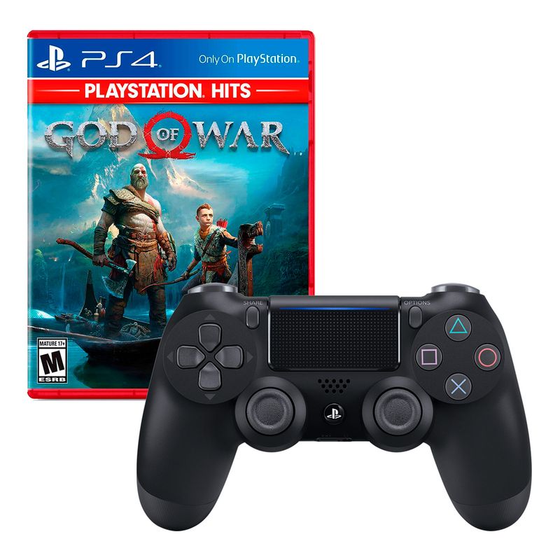 Mando-Playstation-4-Dualshock-Negro---God-Of-War-4