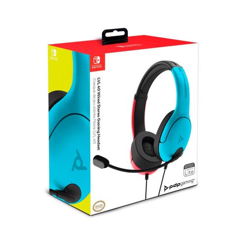 Audifonos Nintendo Switch Lvl40 Wired Stereo Gaming Headset Neon