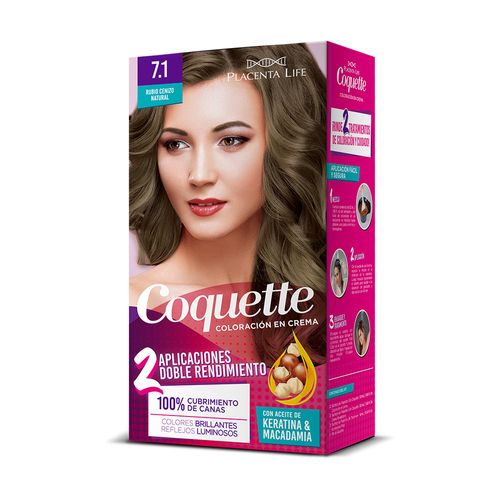 Coquette Tinte 7.1 Rubio Cenizo Natural Kit 2 aplicaciones