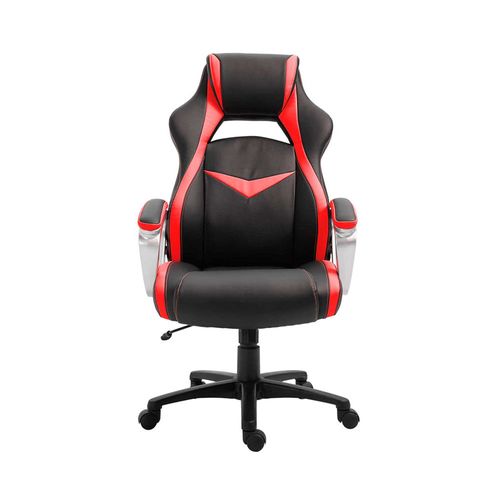 Silla Gaming Flash base nylon negro con rojo