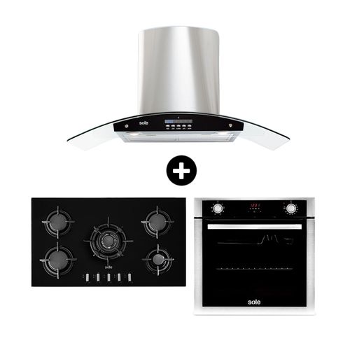 COMBO Cocina empotrable Sole SOLCO033 + Campana Venus Plus + Horno eléctrico