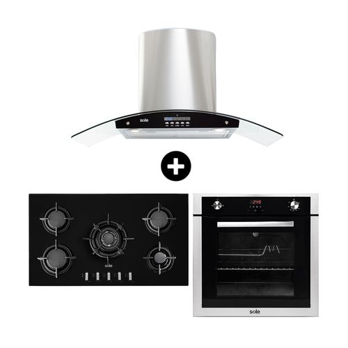 COMBO Cocina empotrable Sole SOLCO033 + Campana Venus Plus + Horno a gas