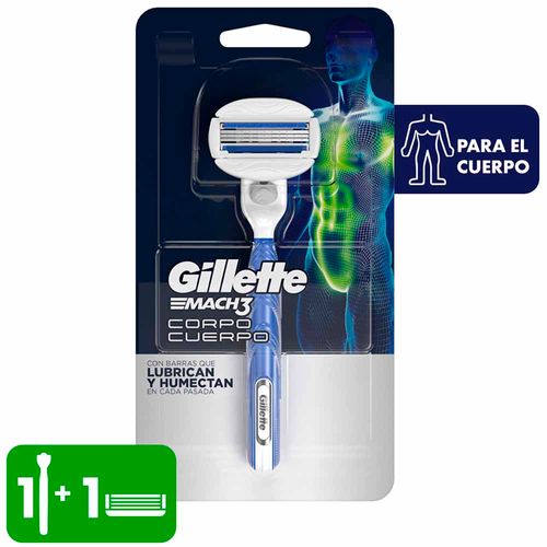 Máquina de Afeitar Recargable GILLETTE Mach3 Cuerpo Blister 1un