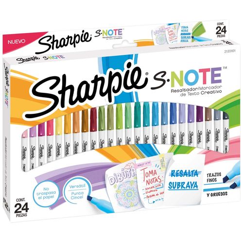 Marcador SHARPIE Note Colores Pastel Blíster 24un