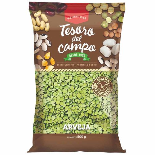 Arveja Partida TESORO DEL CAMPO Bolsa 500g