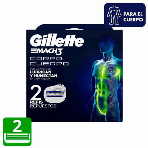 Cartuchos para Afeitar GILLETTE Mach3 Cuerpo Caja 2un