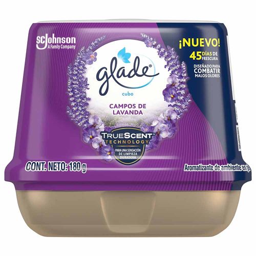 Ambientador GLADE Cubo Campos de Lavanda Caja 180g