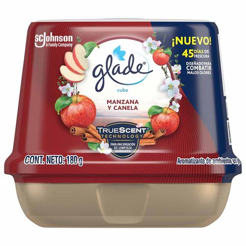 Ambientador GLADE Cubo Manzana y Canela Caja 180g