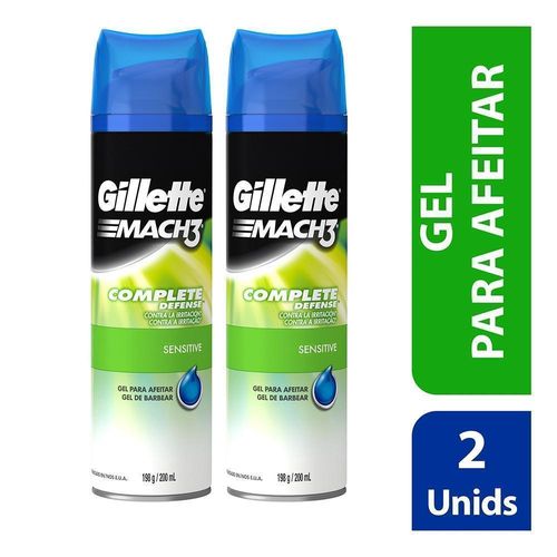 Gel Gillette Mach3 Sensitive 400 ml Pack x2 unidades