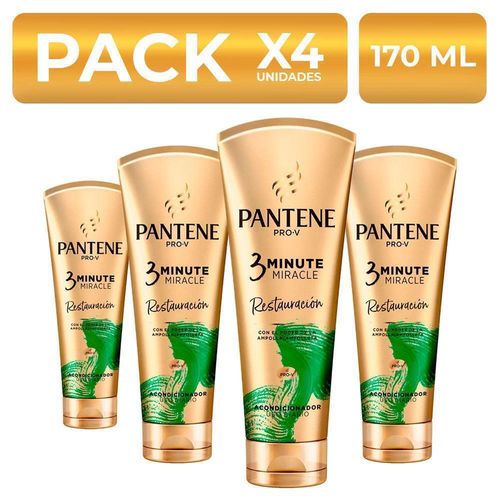 Acondicionador Pantene 3MM Restauración 170ml PackX4