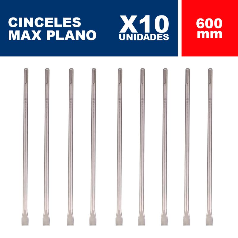 Cincel-Plano-Sds-Max-Bosch-Eco-25x600-mm-x10-un