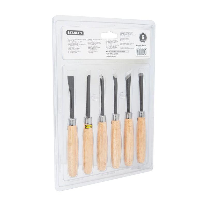 GUBIAS STANLEY 16-120 PARA TRABAJAR MADERA SET 6 PIEZAS