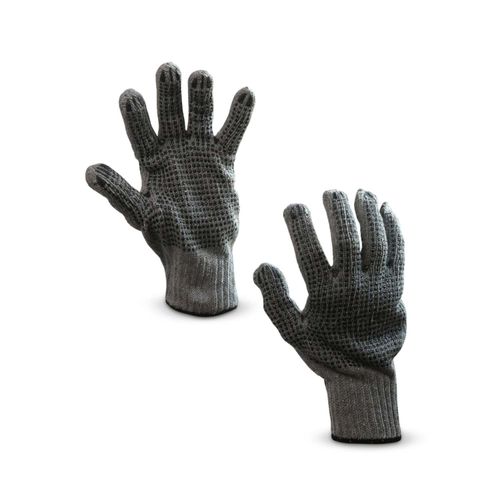 Guante de hilo negro con puntos PVC