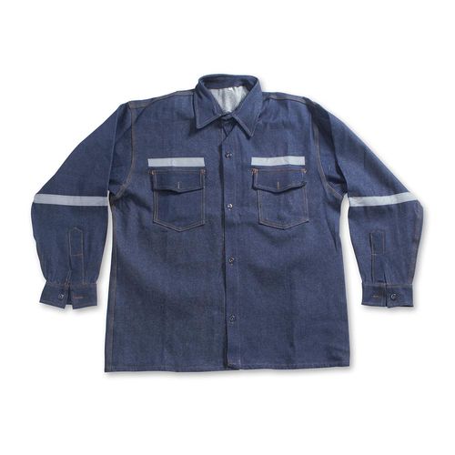 Camisa Denim Werken 100% Algodón con Cinta Reflectiva - Talla: Extra Large