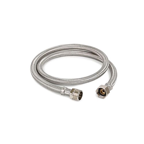 Tubo de abasto 1/2" x 1/2" x 1 metro Acero trenzado