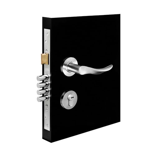Cerradura para embutir Puerta Principal Acero Inoxidable Onda Izquierda