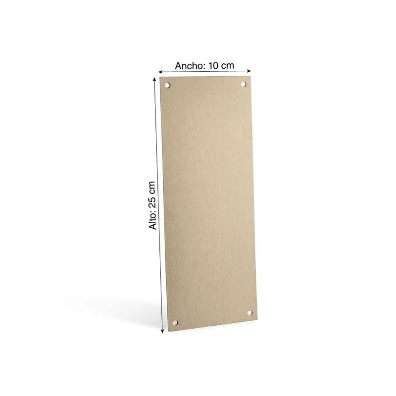 Placa para puerta vaivén acero inox. 25x10 cm. - Promart