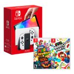 Consola-Nintendo-Switch-Modelo-Oled-Blanco---Mario-3D-World-Bowsers-Fury---Mario-Party