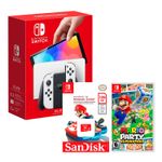 Consola-Nintendo-Switch-Modelo-Oled-Blanco---Mario-Party-Superstar---Micro-SD-128-GB-Edicion-Mario