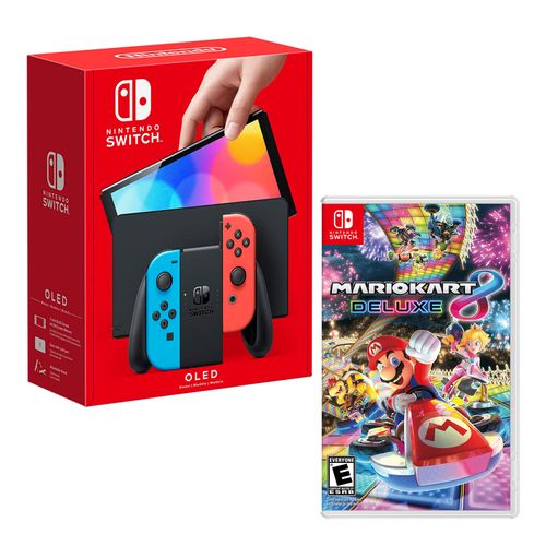 Consola Nintendo Switch Modelo Oled Neon + Mario Kart 8