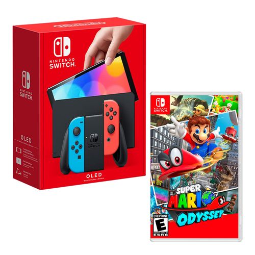 Consola Nintendo Switch Modelo Oled Neon + Super Mario Odyssey