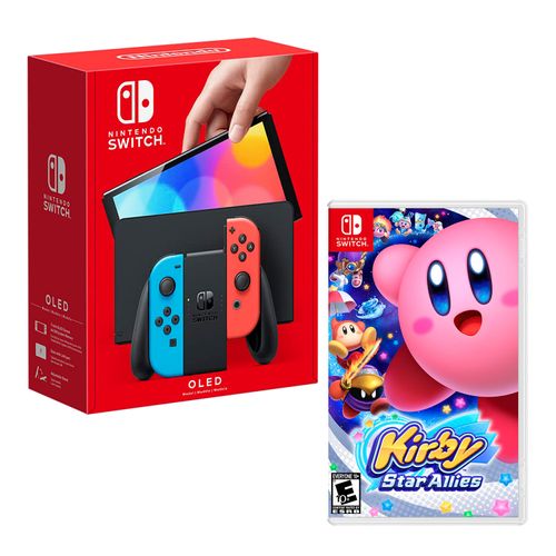 Consola Nintendo Switch Modelo Oled Neon + Kirby Star Allies