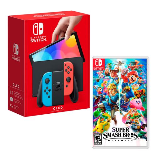 Consola Nintendo Switch Modelo Oled Neon + Super Smash Bros