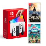 Consola-Nintendo-Switch-Modelo-Oled-Blanco---Zelda-Breath-of-the-wild---Pokemon-Legends-Arceus