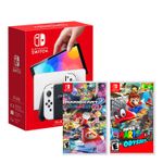 Consola-Nintendo-Switch-Modelo-Oled-Blanco---Mario-Kart-8---Super-Mario-Odyssey