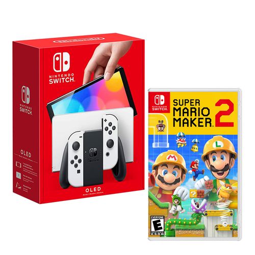 Consola Nintendo Switch Modelo Oled Blanco + Mario Maker 2