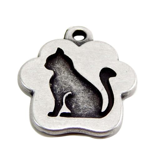Placa de Identificación para Gatos - Gato Sentado Vintage