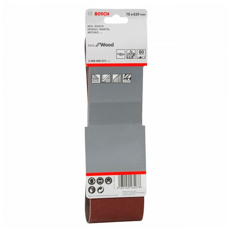 Lija-de-Banda-Bosch-3-X21--Gr80-X3U-Best-for-Wood