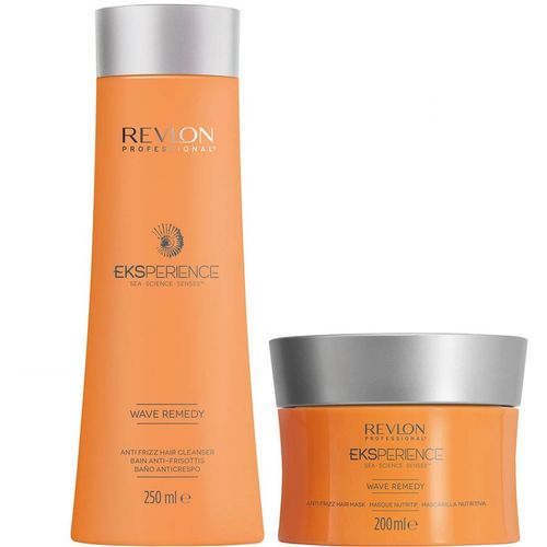 Shampoo Anti Frizz + Mascarilla Revlon Eksperience Wave Remedy