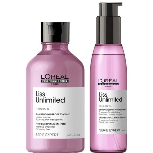 Shampoo Anti Frizz + Aceite Perfecciona Brillo LOreal Liss Unlimited