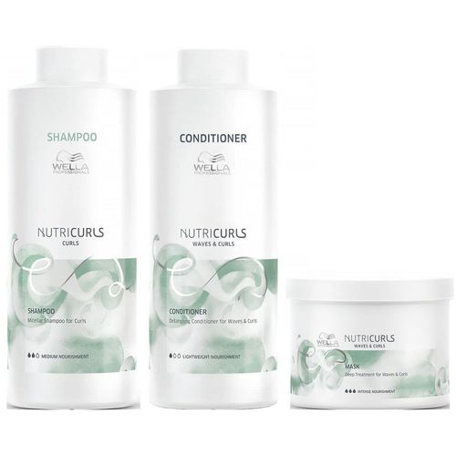 Shampoo para Rizos 1000ml +Acondicionador +Mascarilla Wella Nutricurls