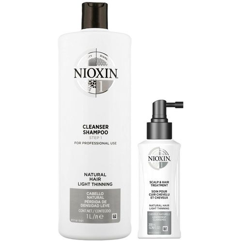 Nioxin-1 Shampoo Densificador 1000ml + Loción Capilar Cabello Natural