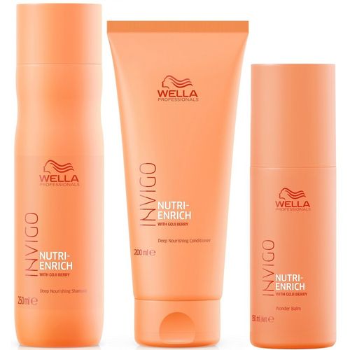 Shampoo 250ml + Acondicionador + Bálsamo Wella Invigo Nutri Enrich