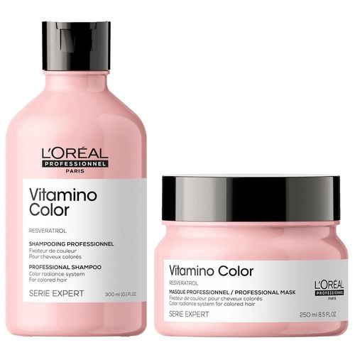 Shampoo Cabello Teñido 300ml + Mascarilla LOreal Vitamino Color