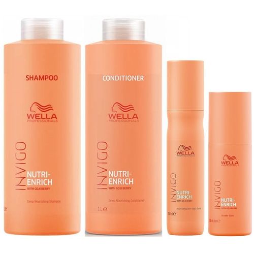 Shampoo 1000ml + Conditioner +Spray +Bálsamo Wella Invigo Nutri Enrich