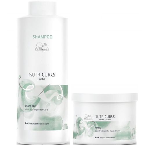 Shampoo Micelar para Rizos 1000ml + Mascarilla 500ml Wella Nutricurls