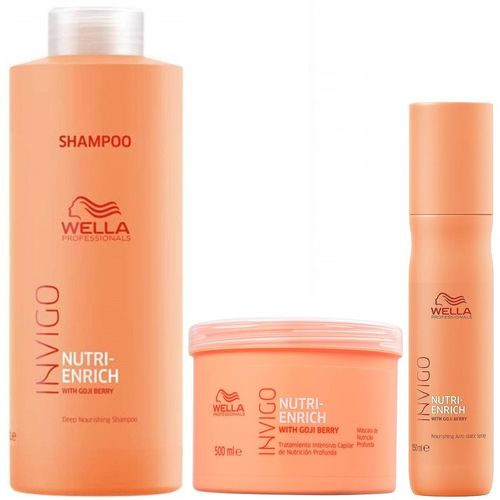 Shampoo 1000ml + Mascarilla + Spray Wella Invigo Nutri Enrich