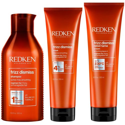 Shampoo Anti Frizz 500ml + Mascarilla + Crema Redken Frizz Dismiss