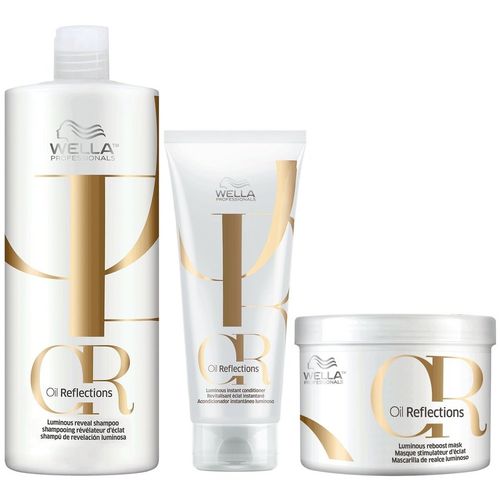 Shampoo 1000ml + Acondicionador + Mascarilla Wella Oil Reflections