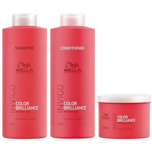 Shampoo 1000ml + Acondicionador + Mascarilla Wella Invigo Brilliance