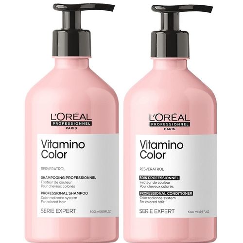 Shampoo Cabello Teñido 500ml + Acondicionador LOreal Vitamino Color