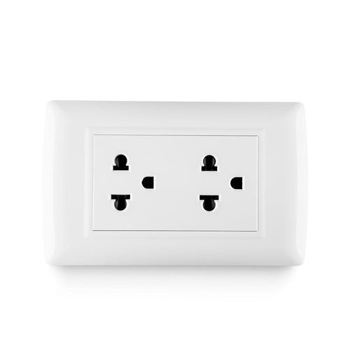 Tomacorriente Universal Doble Blanco Basic