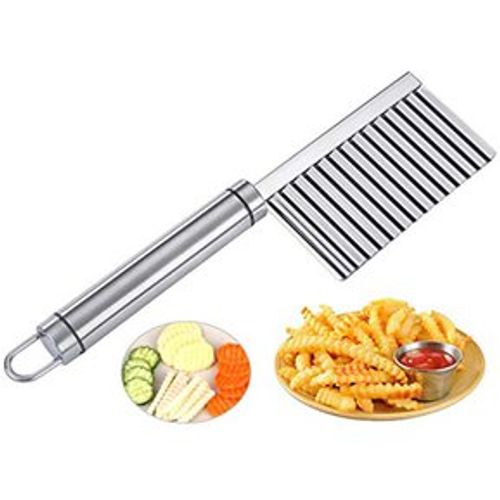 Cuchillo Cortador para Papas Fritas Onduladas de Acero Inoxidable