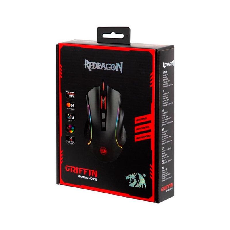 Mouse-Gamer-Redragon-Griffin-M607-Black