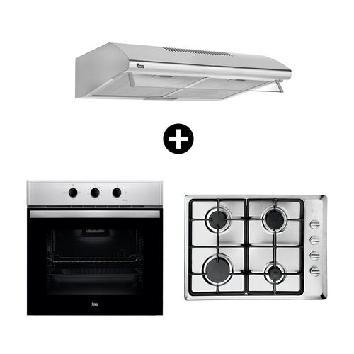 Tricombo Cocina Teka + campana + horno Cl610 Hlx 50 Hbb 535